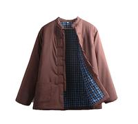 IEOWY Vestes de Costume Tang d'hiver en Coton rembourré pour Hommes, Uniforme de Tai Chi épais et Chaud à Manches Longues, vêtements Traditionnels Chinois, Hauts, Veste, vêtements de Kung Fu, Chemise