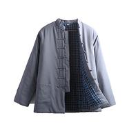 IEOWY Vestes de Costume Tang d'hiver en Coton rembourré pour Hommes, Uniforme de Tai Chi épais et Chaud à Manches Longues, vêtements Traditionnels Chinois, Hauts, Veste, vêtements de Kung Fu, Chemise