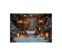 IEPOZWA Or Christmas Toile De Fond NoëL ThèMe, Décoration de Noël chaleureuse Dessin Murale Boho NoëL Fond Art Tableau Decoration Christmas Pour Enfants Adultes-70x100cm Sans cadre