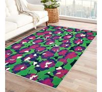 IEPOZWA Tapis Décoratif Style Botanique Élégant Fleurs Violettes pour Bureau, Chambre, Salon, Durable, Doux, Anti-Dérapant(Pourpre)-150x240cm