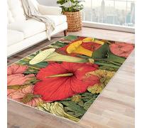 IEPOZWA Tapis Décoratif Style Botanique Élégant Lys Calla pour Salon, Bureau, Chambre, Tapis Confortable, Résistant(Multicolore)-150x210cm