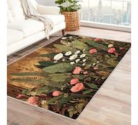 IEPOZWA Tapis Design Fraîcheur Végétale Coquelicots pour Salon, Chambre, Bureau, Anti-Dérapant, Lavable en Machine, Durable(Multicolore)-150x240cm