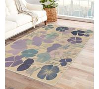 IEPOZWA Tapis Design Fraîcheur Végétale Trèfle pour Bureau, Salon, Chambre, Tapis Durable, Confortable(Multicolore)-120x150cm