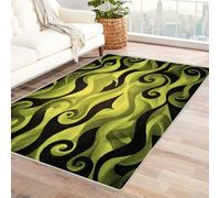 IEPOZWA Tapis Moderne aux Motifs Fluides et Couleurs Audacieuses Plantes pour Intérieur, Extérieur, Résistant À l'usure, Séchage Rapide(Vert)-60x90cm