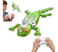 IERAKOR Gecko Radiocommandé Grimpeur, Lezard Télécommandé Robot Jouet avec Yeux LED Lumineux - Qui Grimpe Au Mur et Plafonds, Mouvements Réalistes, Jouet Cadeau Interactif pour Enfants 3+ Ans (Vert)