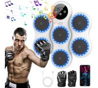 IERAKOR Machine de Boxe Musicale 2025, Boxe Mural Musique avec Gants de Boxe, Mode Bluetooth, 9 Modes de Vitesse, Mode de Comptage, LED Music Boxing Machine pour Entraînement à la Maison (Blanc)