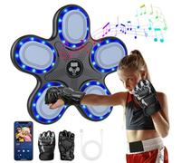 IERAKOR Machine de Boxe Musicale pour Enfants, Boxe Mural Musique avec Bluetooth, Gants Inclus, 9 Vitesses & 9 Modes, Effets Sonores et Lumineux, Music Boxing Machine pour 3 à 12 Ans (Noir)