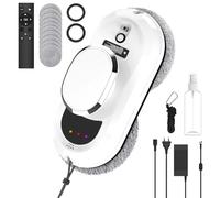 IERAKOR Robot Nettoyeur Vitre, 5600Pa Lave Vitre Automatique avec 3 Itinéraires de Nettoyage, Détection Intelligente des Bords, Télécommande, 10 Chiffons, pour Surfaces Lisses (Robot Lave Vitre)