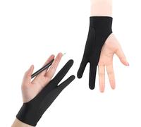 ieron 2 Pcs Gant d'artiste, Taille S Trois Couches Fixes Anti-Toucher Antifouling Graphiques Numériques Dessin Gant Gauche Droite Gant De Dessin À Deux Doigts