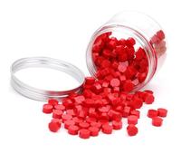ieron 200 pièces bâtons de perles de cire à cacheter octogonales perles de cire à cacheter pour sceller des tampons de cire, idéal pour sceller des lettres, des enveloppes (rouge)