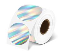 Ieron 400 étiquettes Autocollantes Thermiques holographiques, Rouleau d'autocollants Ronds Vierges Unis de 50 mm x 50 mm, Autocollants pour Petites Entreprises, pour Petites Entreprises