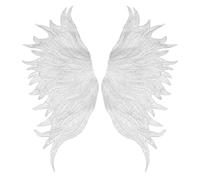 Ieron Ailes d'épaule brodées en Organza pour Encolure, Appliques à Coudre sur Patchs pour Accessoires vestimentaires DIY, Dentelle en Forme d'aile d'ange, 1 Paire (Blanc)