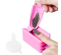ieron Bac à poudre pour ongles - Outil de recyclage 2 en 1 - Pour nail art - Boîte de rangement portable - Rose