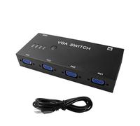 Ieron Boîtier de Commutation VGA 4 PC vers 1 Moniteur, VGA 4 en 1 Sortie, Commutation Audio vidéo VGA, avec Bouton Manuel Full HD 1080P pour Ordinateur, TV, projecteur