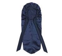 Ieron Bonnet Long en Satin pour Femme, Grand Bonnet de Nuit en Soie, chouchous pour Cheveux Longs et bouclés, Bleu Marine, 30 x 76 cm