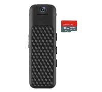 Ieron Caméra de Vision Nocturne Infrarouge avec Carte TF de 32 Go Mini caméras corporelles FHD 1080P avec vidéo Objectif Rotatif à 180 ° Stockage en Boucle Caméra corporelle portée pour réunion