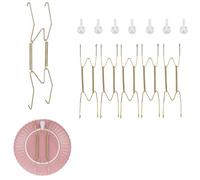 Ieron Ensemble de 6 crochets muraux pour assiettes, 25,4 cm - Supports d'affichage pour assiettes à ressorts, crochets pour suspension de fils, compatibles avec murs de 61 cm - 66 cm - Accessoires de