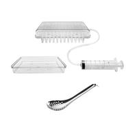 Ieron Ensemble de Fabrication de Caviar, Distributeur de Caviar sphérique, Compte-Gouttes de sphérification, Distributeur de Sauce aux œufs, Outils de passoire avec cuillère et seringue