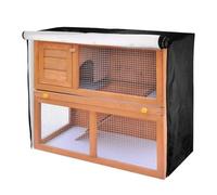 Ieron Housse de Protection pour clapier à Lapins, 48 Pouces, Double clapier, Coupe-Vent, imperméable, Thermique, pour Cage de Cochon d'Inde, 122 x 50 x 105 cm, Noir