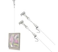 ieron Kit de suspension pour cadre - 2 crochets et fil de suspension réglables - 3 m de long