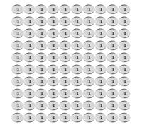 Ieron Lot de 100 Boutons Pression de 20 mm, Plateau de Base Vierge, Boutons Pression, paramètres de cabochon pour Fabrication de Bijoux interchangeables, Colliers et Bracelets de 18 mm (Argent)