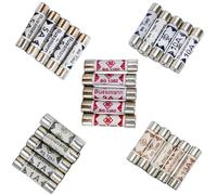 ieron Lot de 100 cartouches de fusibles 1 3 5 10 13 A Amp 240 V Volt Prise secteur domestique Fusible 6,3 x 25 mm 0,25 x 2,5 cm BS1362 Kit d'assortiment de fusibles à cartouche en céramique