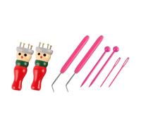 Ieron Lot de 2 poupées à Tricoter françaises en Bois Kit Ensemble d'aiguilles à Tricoter pour débutants Tricot français Apprendre à fabriquer des Bracelets, des Colliers et des décorations