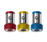 Ieron Lot de 3 Anneaux à vis magnétiques - Anneau de Tournevis magnétique Amovible en Alliage pour Embouts à Double extrémité 1/4 Pouce 6,35 mm - Support de récupérateur de vis en Or/Bleu/Rouge