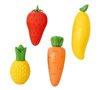 ieron Lot de 4 gommes en forme d'ananas/mangue/fraise/carotte Fournitures scolaires et de bureau