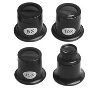 Ieron Lot de 4 loupes d'horloger Loupe de bijoutier 5X 10x 15x 20x pour horlogers Bijoutiers Outils de réparation Inspection de précision