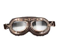 Ieron Lunettes de Moto, Lunettes de vol d'aviateur Vintage Steampunk pour Hommes et Femmes, Costume de Cosplay Style Pilote rétro (Verres Transparents)