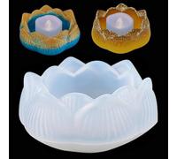 Ieron Moule en résine époxy Lotus, moule en silicone pour résine de moulage pour porte-bougie Savon DIY Plateau Fleur Pot à bijoux Plateau de rangement Moule à assiette Outils Décoration de la maison