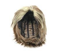 ieron Perruque blonde marron années 80, cheveux artificiels, rock star, perruques de déguisement, perruque rétro punk pop rock, accessoire de fête à thème