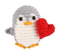 Ieron Pingouin Positif avec cœur Pingouin en cœur Pingouin au Crochet Pingouin Mignon au Crochet Cadeaux pour Maman de la Part de sa Fille et de Son Fils Cadeaux d'anniversaire