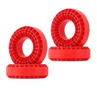 Ieron Pneus de Roue de 2,2" avec Insert en Mousse de Silicone pour Chenille 1/10 RC (Rouge)