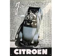 IETS15002RA Les Collections Rétro Plaque métal Citroën 2cv 40x30cm modèle en Relief