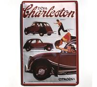 IETS15034RB Plaque métal relief 30x20 cm Citroën Citroën 2 CV Charleston Produit sous licence officielle et/ou design exclusif, Métalisé