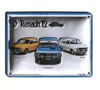 IETS15048RC Plaque métal Renault 12" I&S Collector (15x20cm) *modèle en Relief*