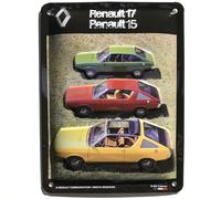 IETS15049RC Plaque métal "Renault 15 & 17" I&S collector (15x20cm) *modèle en relief*