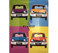IETS15067RA Les Collections Rétro Plaque métal Renault 5" 40x30cm modèle en Relief