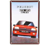 16131VRB PEUGEOT 205 GTI Plaque métal décorative rétro vintage Format 20 x 30 cm avec 4 perforations 5mm pour fixation murale - Idée cadeau pour fan d'accessoires automobile voiture de collection