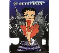 19002RA BETTY BOOP en robe Marilyn à New York USA Plaque métal décorative rétro vintage Format 30 x 40 cm avec 4 perforations 5mm pour fixation murale - Dessins animés américains Fleischer Studios