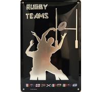 IETS19110RBM Plaque métal relief 30x20 cm Rugby world nations - Desing i&s Produit sous licence officielle et/ou design exclusif, Métalisé