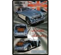 19653RB AUSTIN HEALEY 3000 MKII 1961-1963 Plaque métal décorative rétro vintage Format 20 x 30 cm avec 4 perforations 5mm pour fixation murale - Idée cadeau pour fan d'automobile voiture de collection