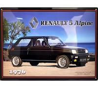 IETS19656RA Plaque métal relief 40x30 cm RENAULT 5 Alpine Noire 1976 Voiture de Collection Automobile Rétro Vintage Mécanique Produit sous licence officielle et/ou design exclusif Droits réservés
