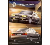 IETS19788RA Plaque métal relief 40x30 cm RENAULT 21 TURBO Produit sous licence officielle et/ou design exclusif