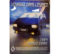 IETS19789RA Plaque métal relief 40x30 cm RENAULT ESPACE 1984 voyagez dans l'espace Produit sous licence officielle et/ou design exclusif
