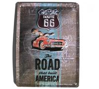 IETS6604RC Plaque métal relief 20x15 cm Route 66 The road that built america