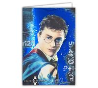 IETSCPMD-V19772 Carte Celebrity Icons Licence officielle Sidney Maurer Célèbre Sorcier Lunettes Rondes Cicatrice éclair front -Avec Enveloppe Blanche 12x17 cm -Effet Bleu Brillant -Fabriqué en France