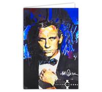 IETSCPMD-V19782 Carte Celebrity Icons Licence officielle Sidney Maurer James Bond Agent Secret 007 - Carte Ouverte Blanche 23x17cm Avec Enveloppe Blanche 12x17,5cm - Pour Anniversaire